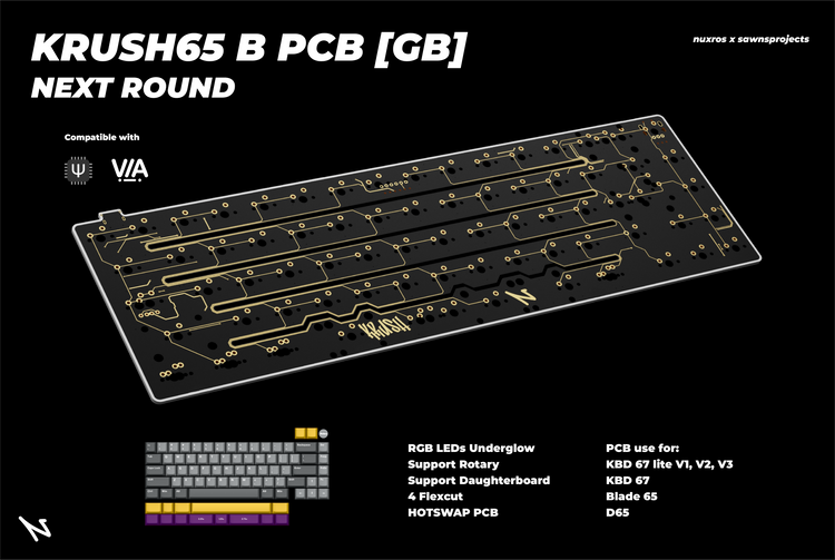 Krush 65 Hotswap PCB